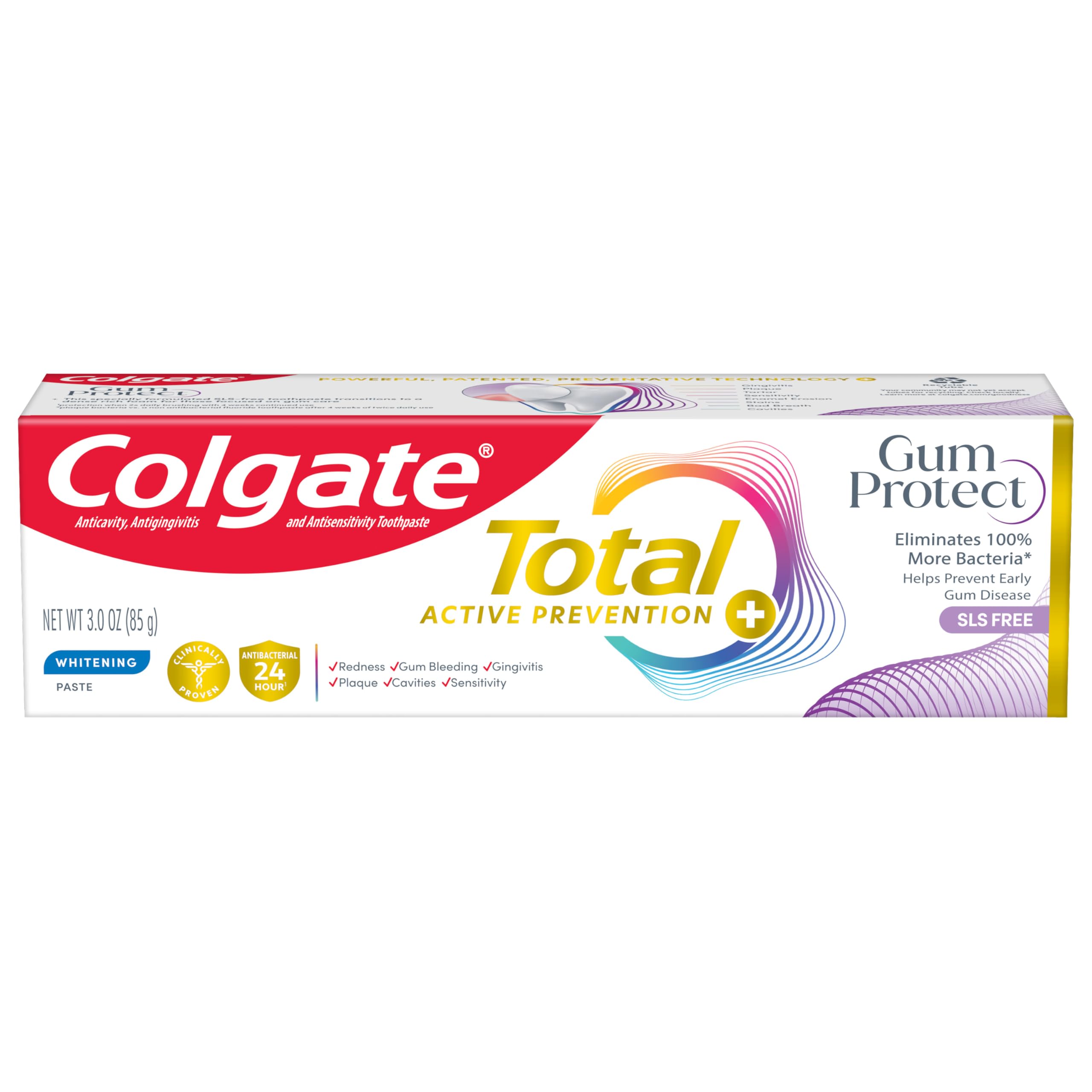 Pasta De Dientes Colgate Total Active Prevention Gum Protect 90 Ml - Venta Internacional.