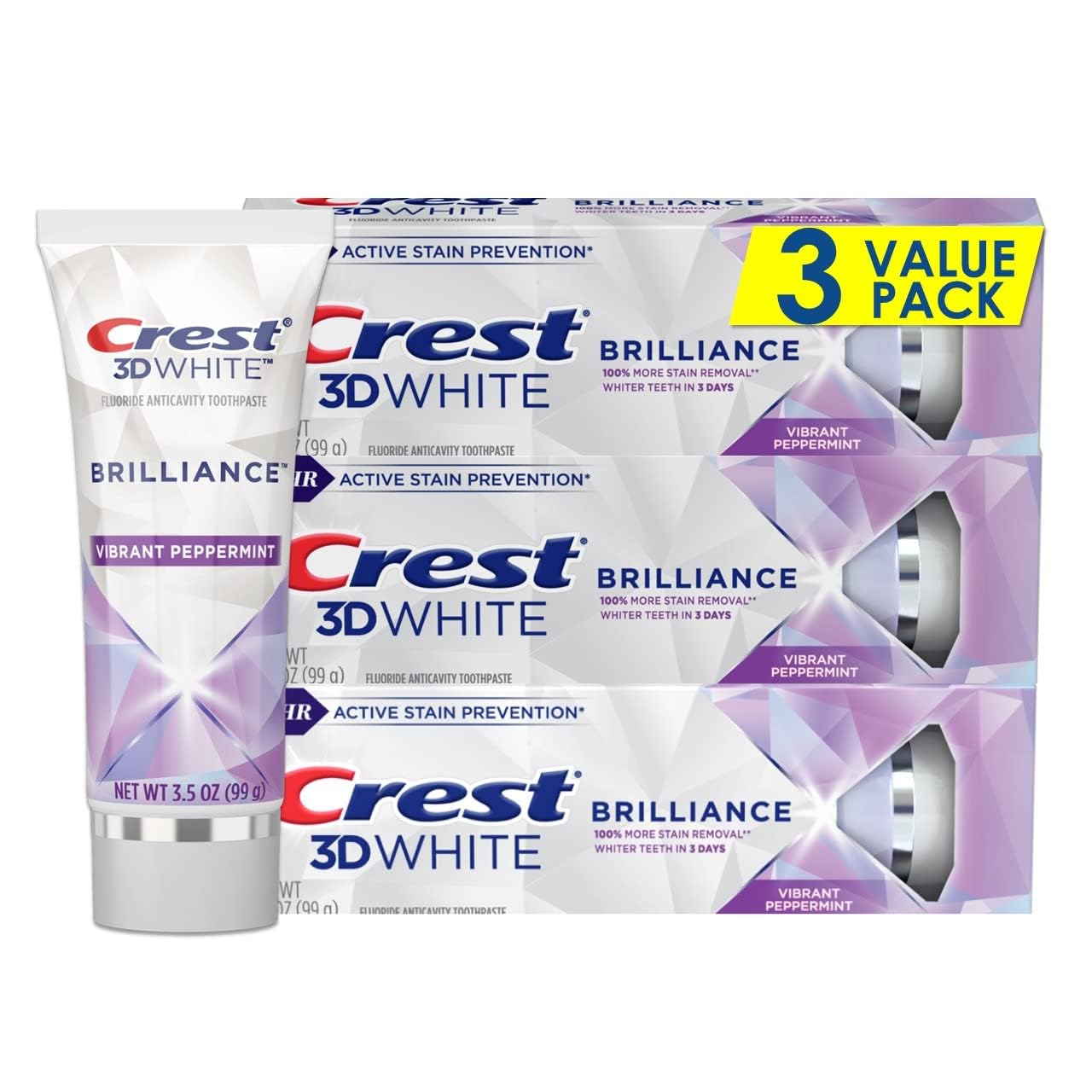 Pasta De Dientes Crest 3d White Brilliance Teeth Whitening X3 - Venta Internacional. $801