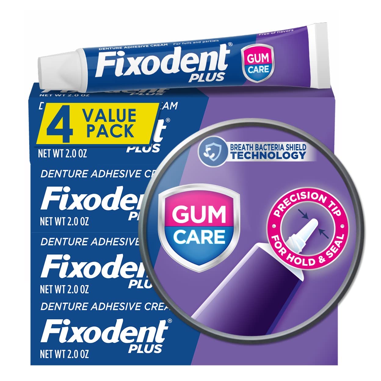Crema Adhesiva Para Dentaduras Fixodent Plus, 60 Ml (paquete De 4) - Venta Internacional.