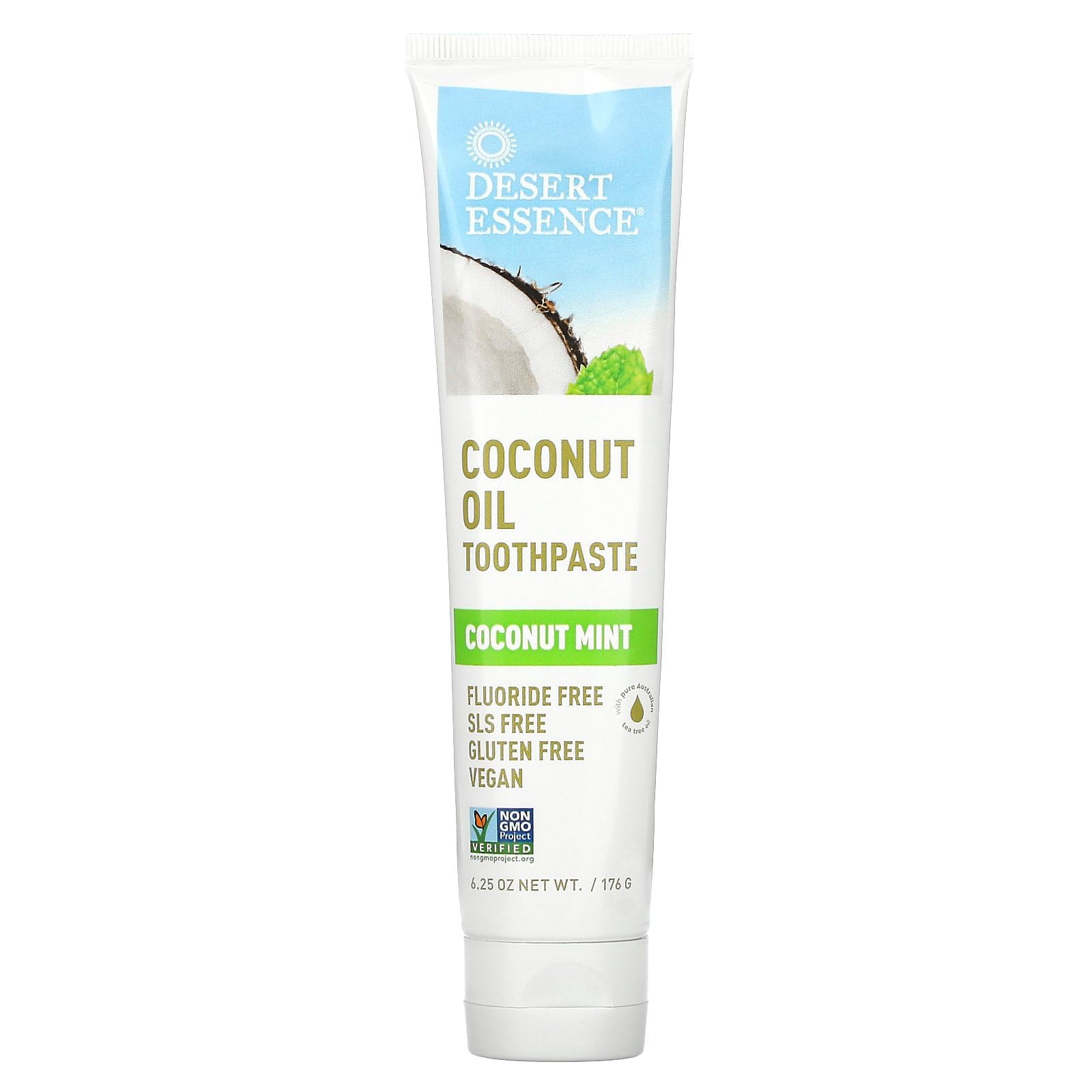Pasta De Dientes Desert Essence Con Aceite De Árbol De Té  Coco Y Menta 185 Ml - Venta Internacional.