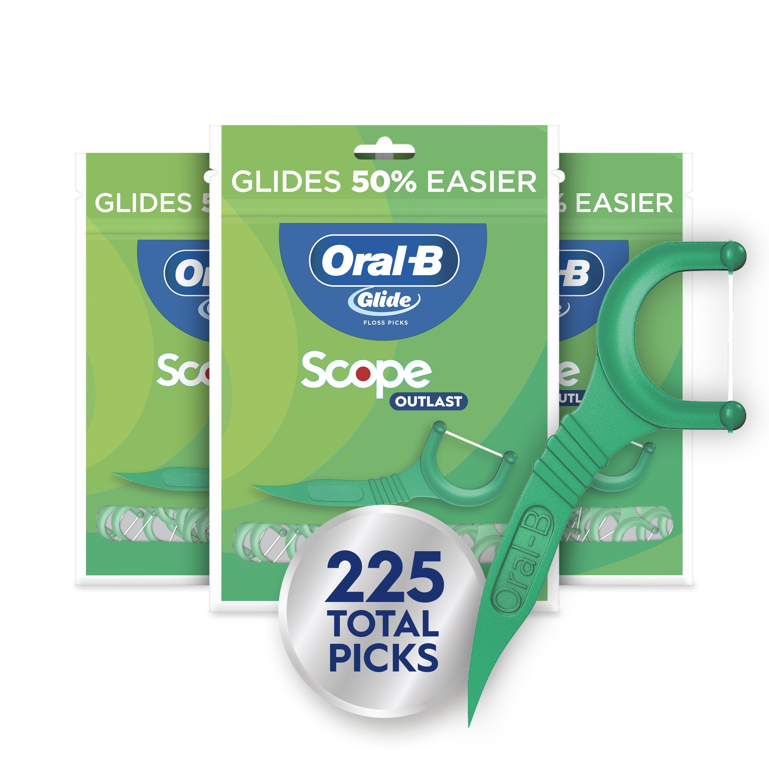 Palillos De Hilo Dental Oral-b Glide Mint Con Scope Flavor 225 - Venta Internacional.