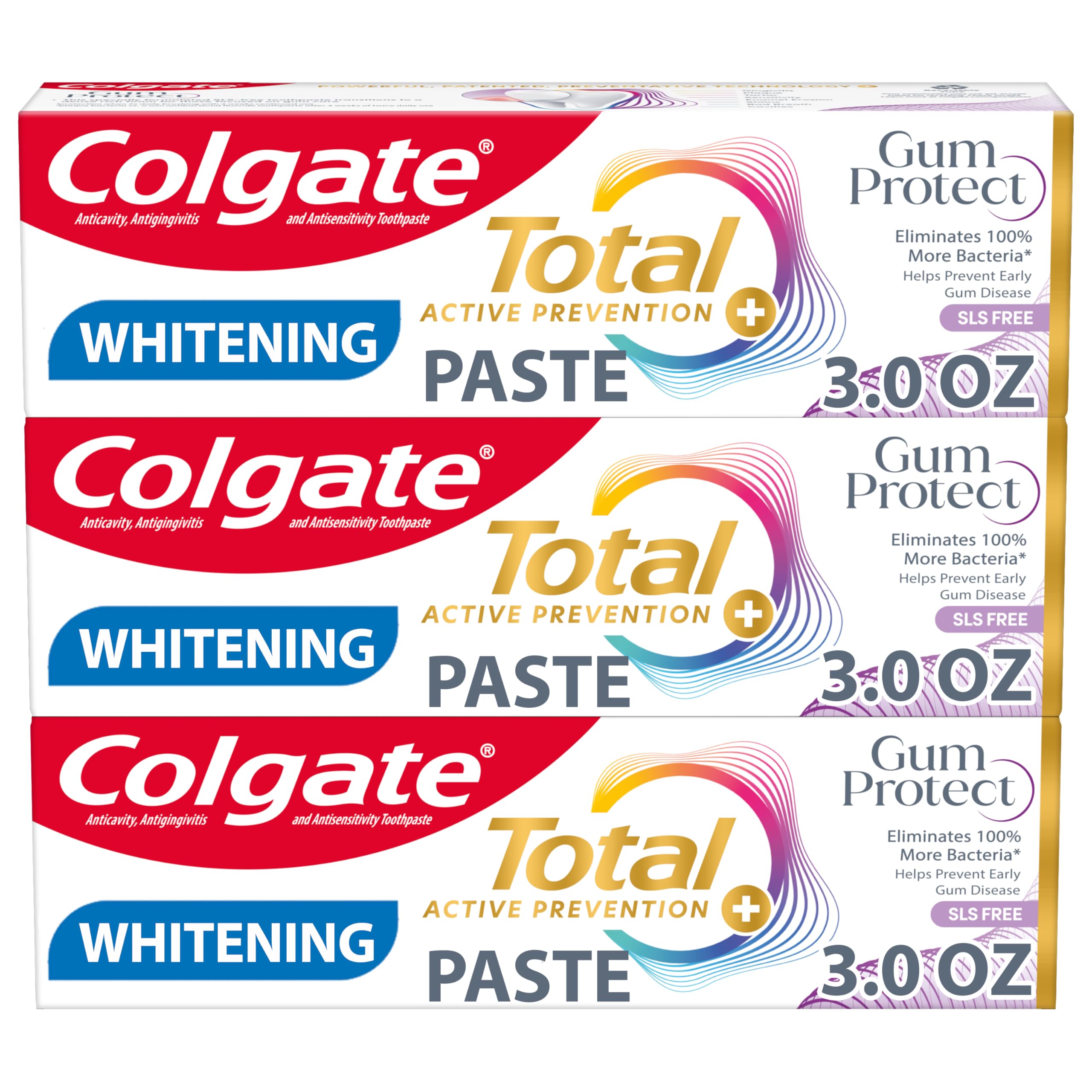 Pasta De Dientes Colgate Total Active Prevention Gum Protect  90 Ml  Paquete De 3 - Venta Internacional.