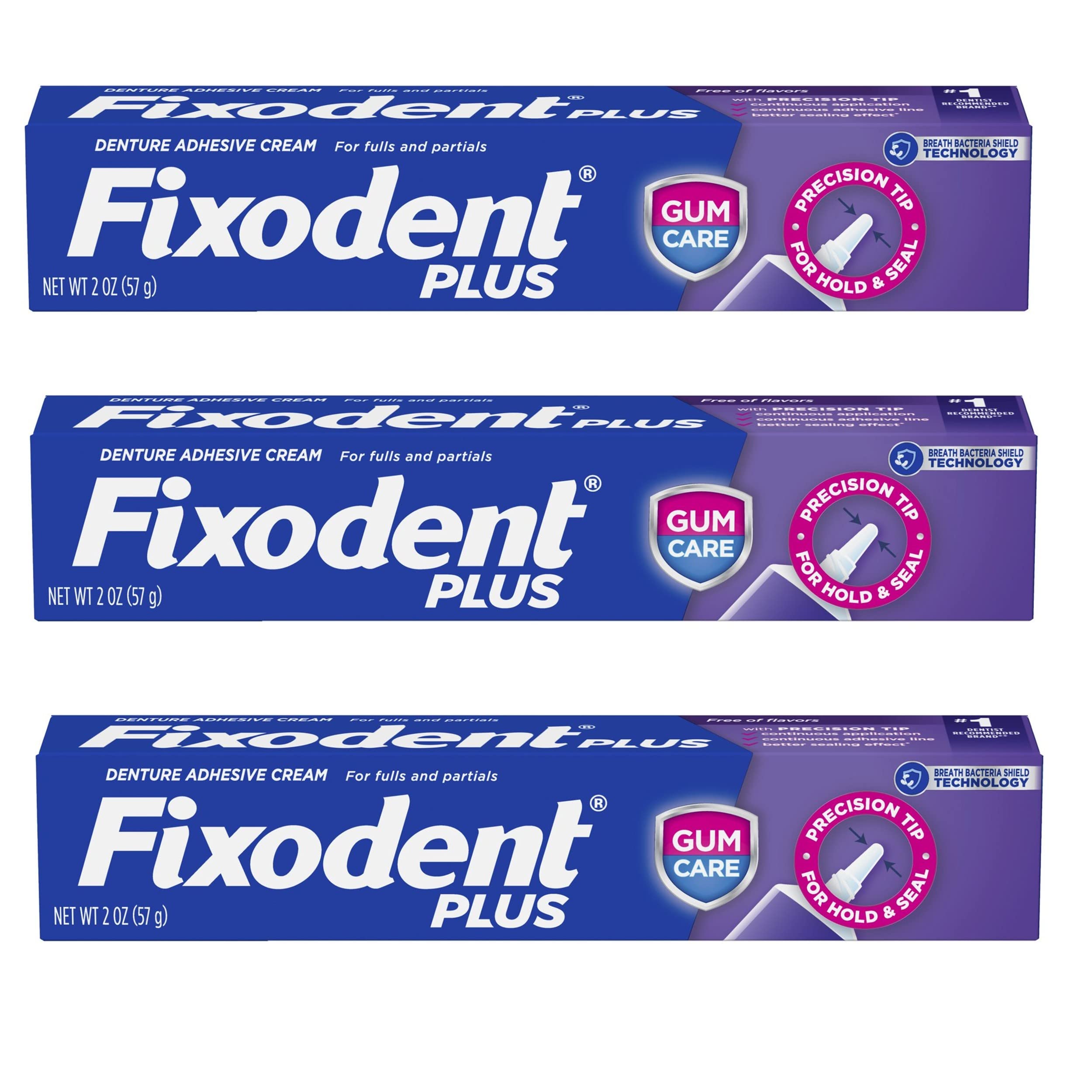 Crema Adhesiva Para Dentaduras Fixodent Plus Gum Care  60 Ml (paquete De 3) - Venta Internacional.