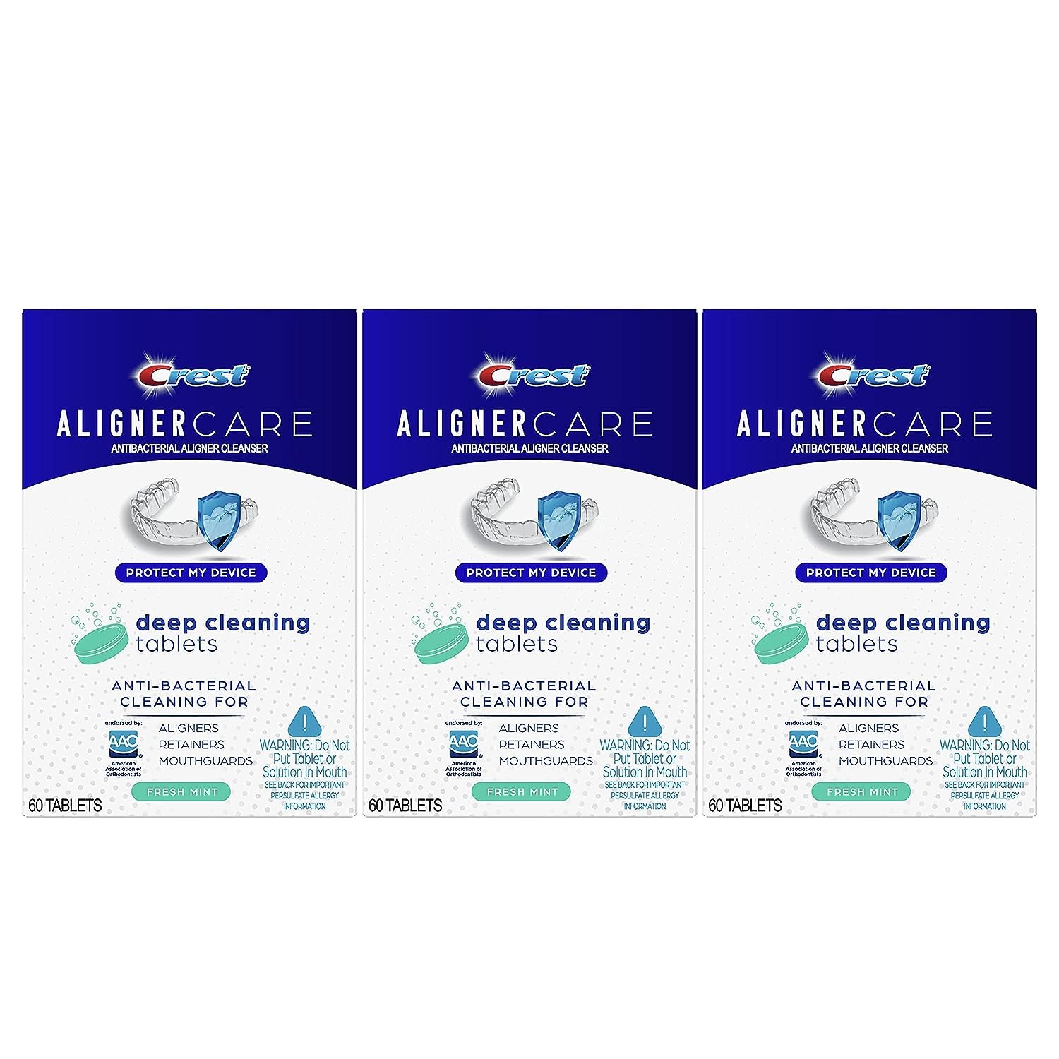 Tablets Crest Aligner Care  Antibacterias  Limpieza Profunda  60 X 3 - Venta Internacional.