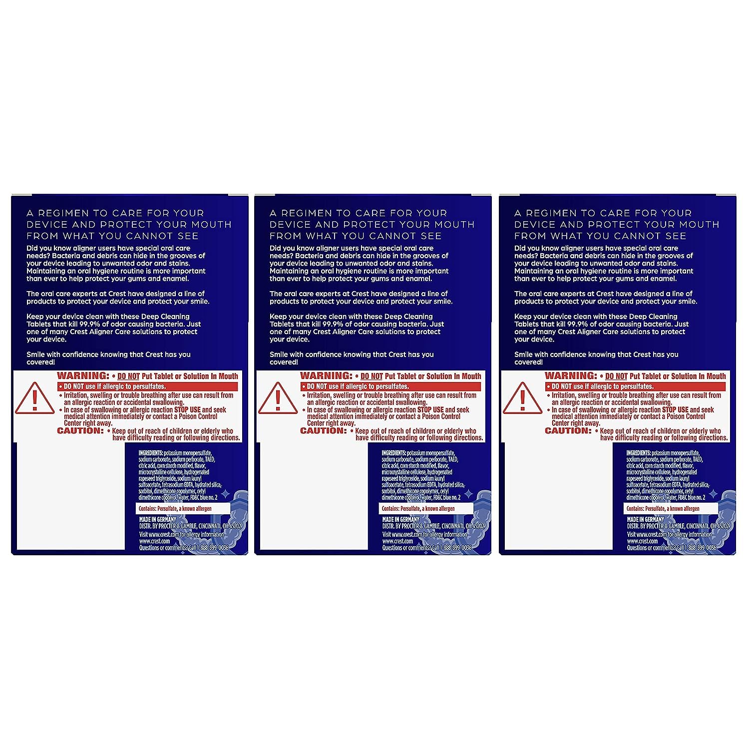 Foto 3 pulgar | Tablets Crest Aligner Care  Antibacterias  Limpieza Profunda  60 X 3 - Venta Internacional.