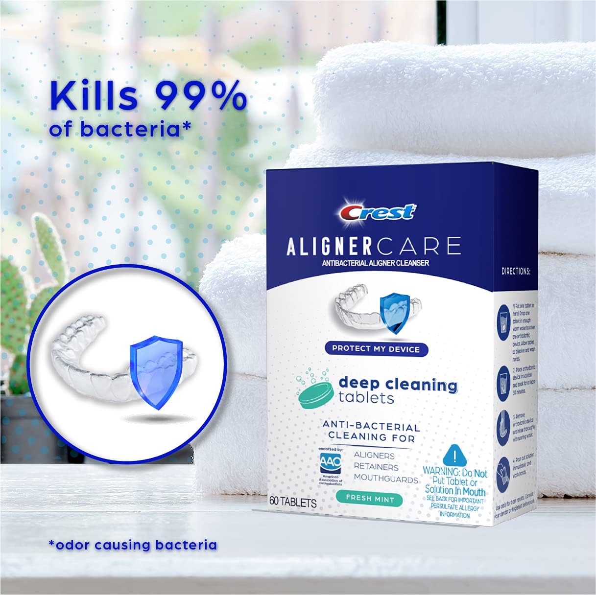 Foto 4 pulgar | Tablets Crest Aligner Care  Antibacterias  Limpieza Profunda  60 X 3 - Venta Internacional.