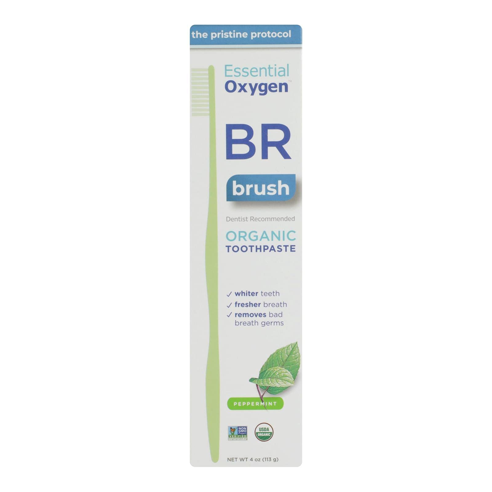 Foto 2 pulgar | Pasta de Dientes Essential Oxygen Br Organic Peppermint 120 ml - Venta Internacional