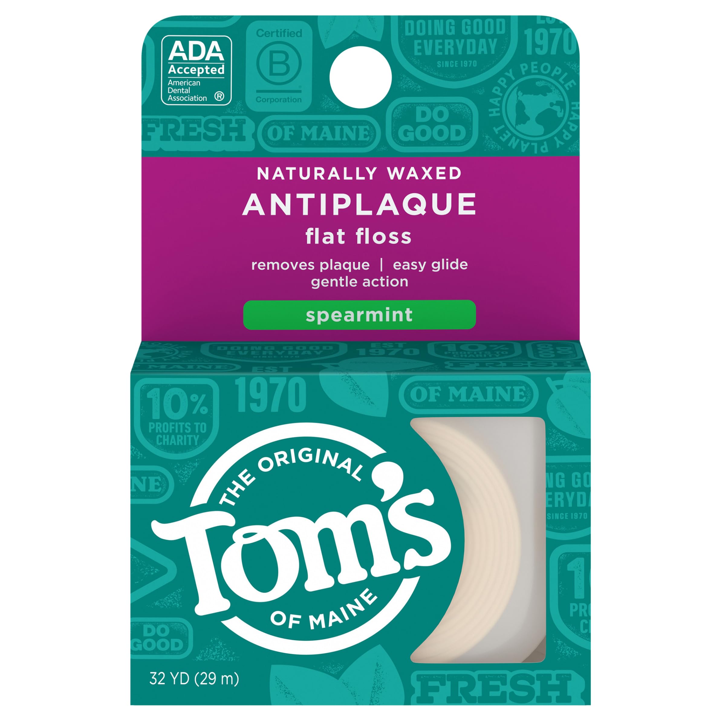 Foto 2 pulgar | Floss Tom's Of Maine  Antiplaca  Antiplaca  Menta Verde  29 M - Venta Internacional.