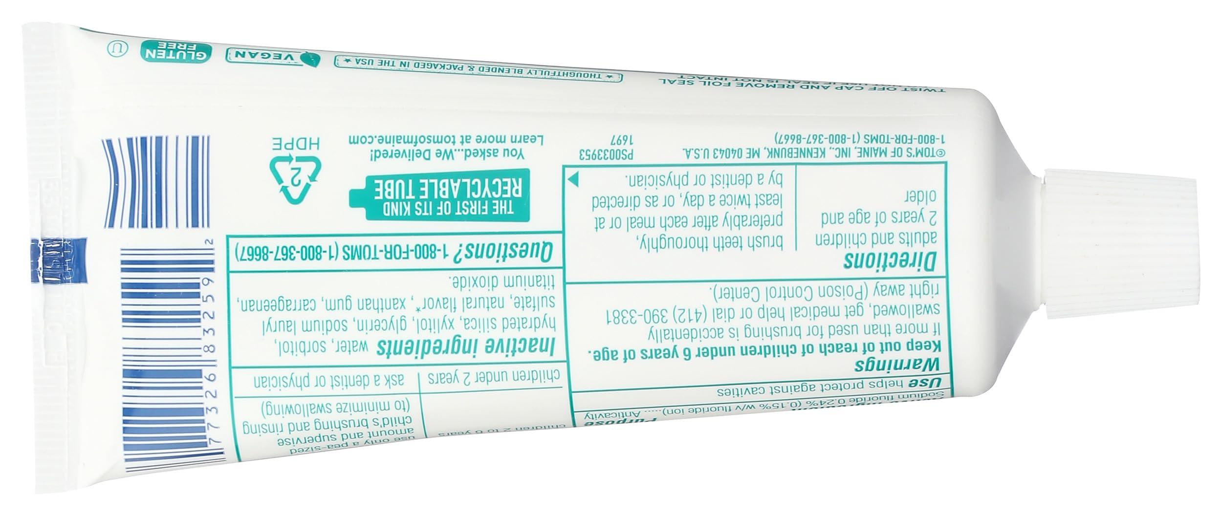 Foto 3 pulgar | Pasta de Dientes Tom's Of Maine Anticaries Fresh Mint 90 ml - Venta Internacional