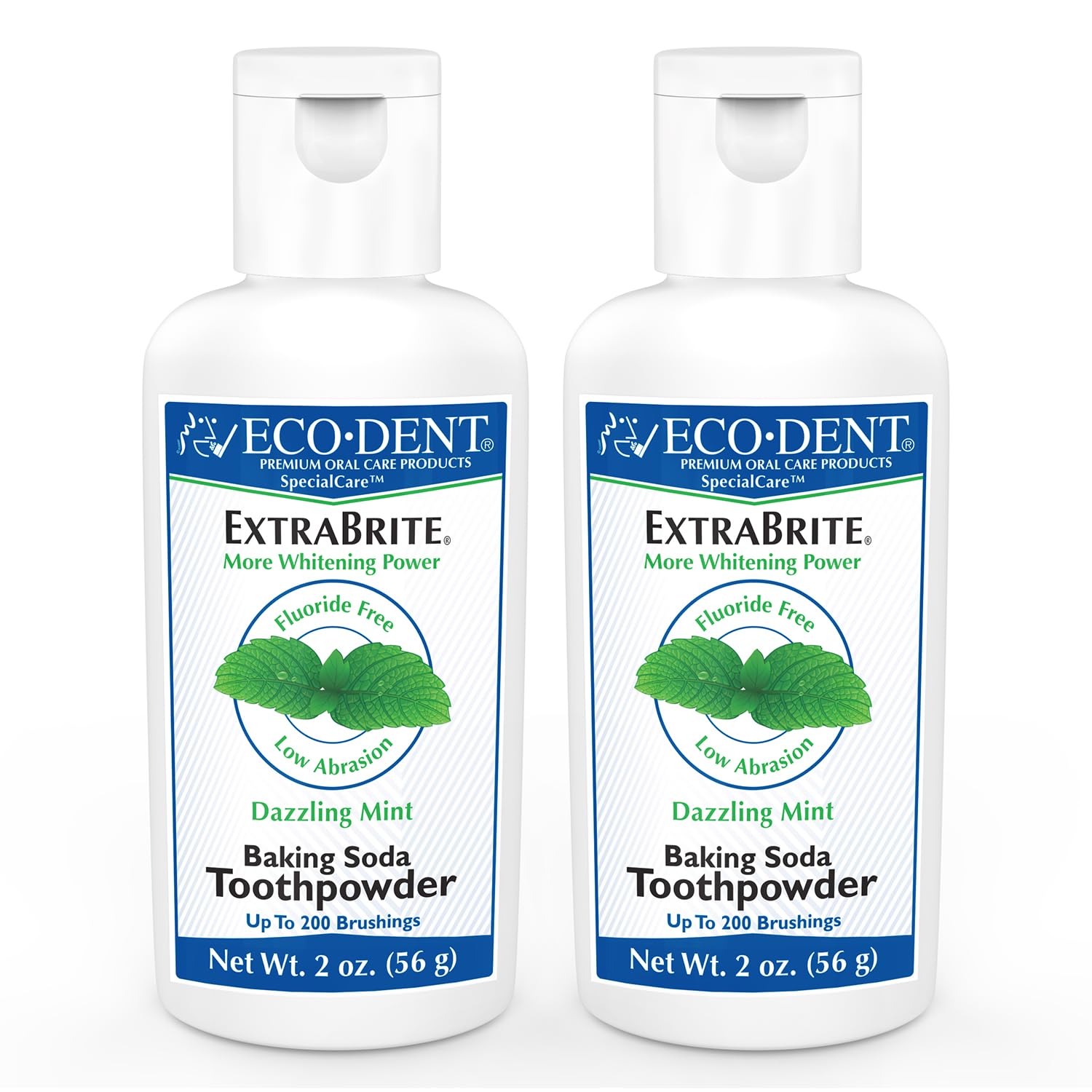 Foto 2 pulgar | Polvo De Dientes Eco-dent Extrabrite Con Bicarbonato De Sodio Y Menta  60 Ml (paquete De 2) - Venta Internacional.