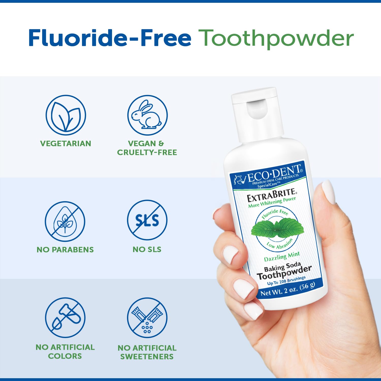 Foto 8 pulgar | Polvo De Dientes Eco-dent Extrabrite Con Bicarbonato De Sodio Y Menta  60 Ml (paquete De 2) - Venta Internacional.