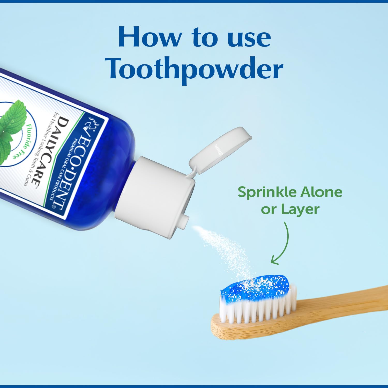 Foto 4 | Polvo De Dientes Eco-dent Dailycare Bicarbonato De Sodio Original Mint 60 Ml - Venta Internacional.