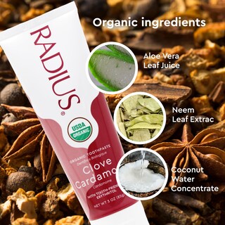 Foto 7 | Pasta De Dientes Radius Usda Organic Clavo Cardamomo 90 Ml Paquete De 2 - Venta Internacional.