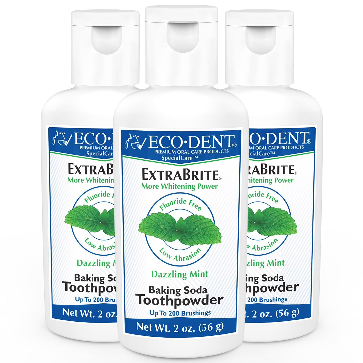 Foto 2 pulgar | Polvo De Dientes Eco-dent Extrabrite Con Bicarbonato De Sodio Y Menta  60 Ml  Paquete De 3 - Venta Internacional.