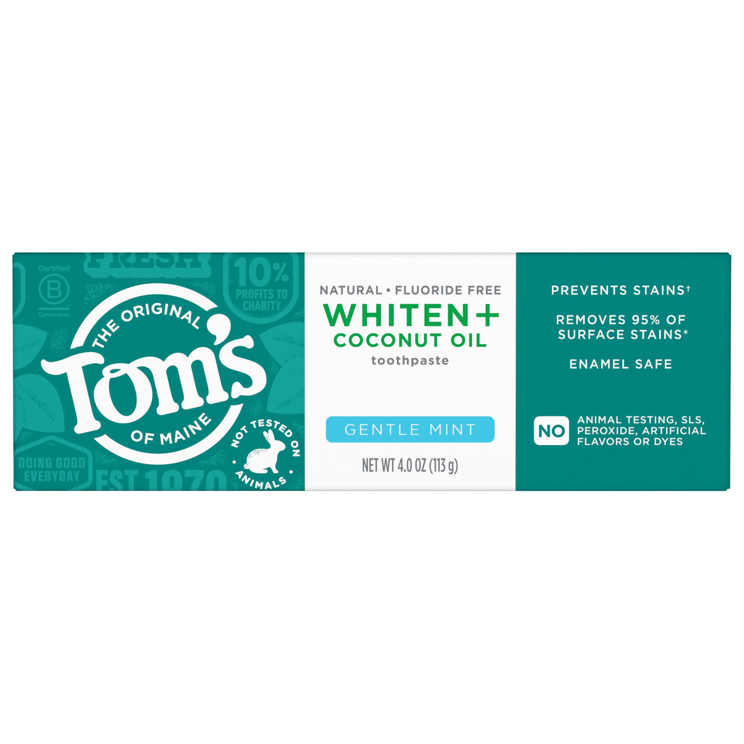 Foto 2 pulgar | Pasta De Dientes Tom's Of Maine Whiten Plus Coconut Oil 120 Ml - Venta Internacional.