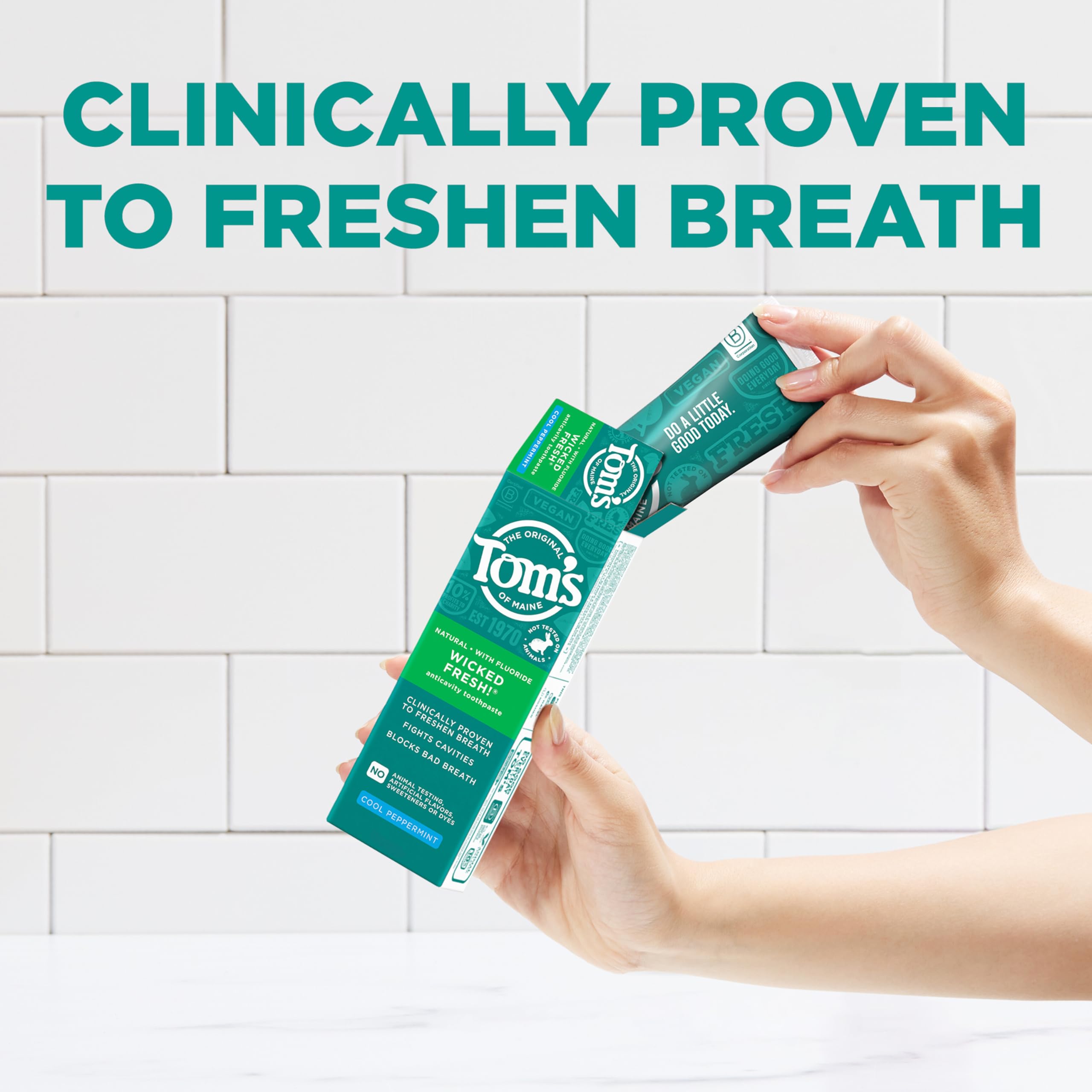 Foto 3 | Pasta De Dientes Tom's Of Maine Wicked Fresh! Cool Peppermint  Paquete De 3  120 Ml - Venta Internacional.