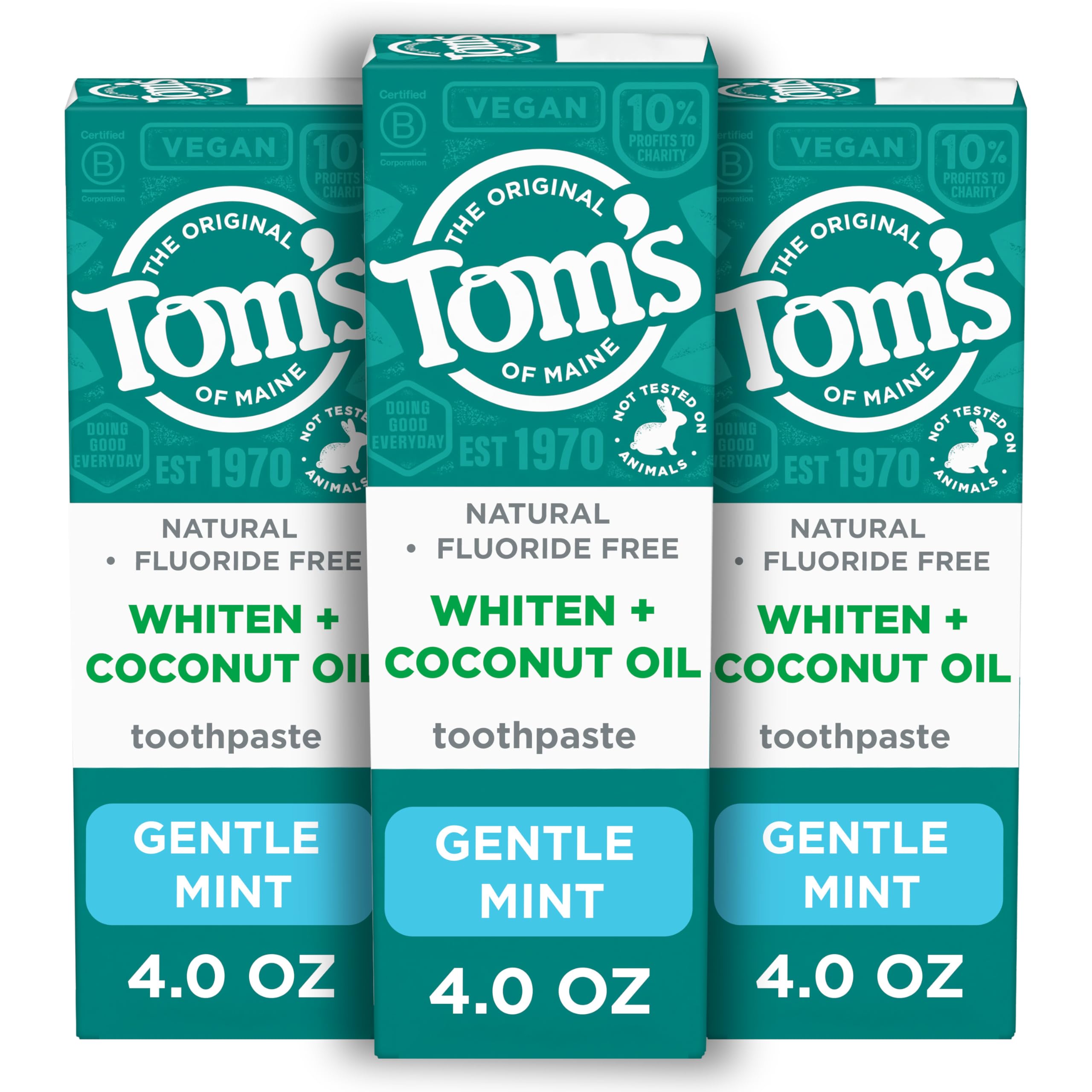 Foto 2 pulgar | Pasta De Dientes Tom's Of Maine Whiten Plus Coconut Oil 120 Ml X3 - Venta Internacional.