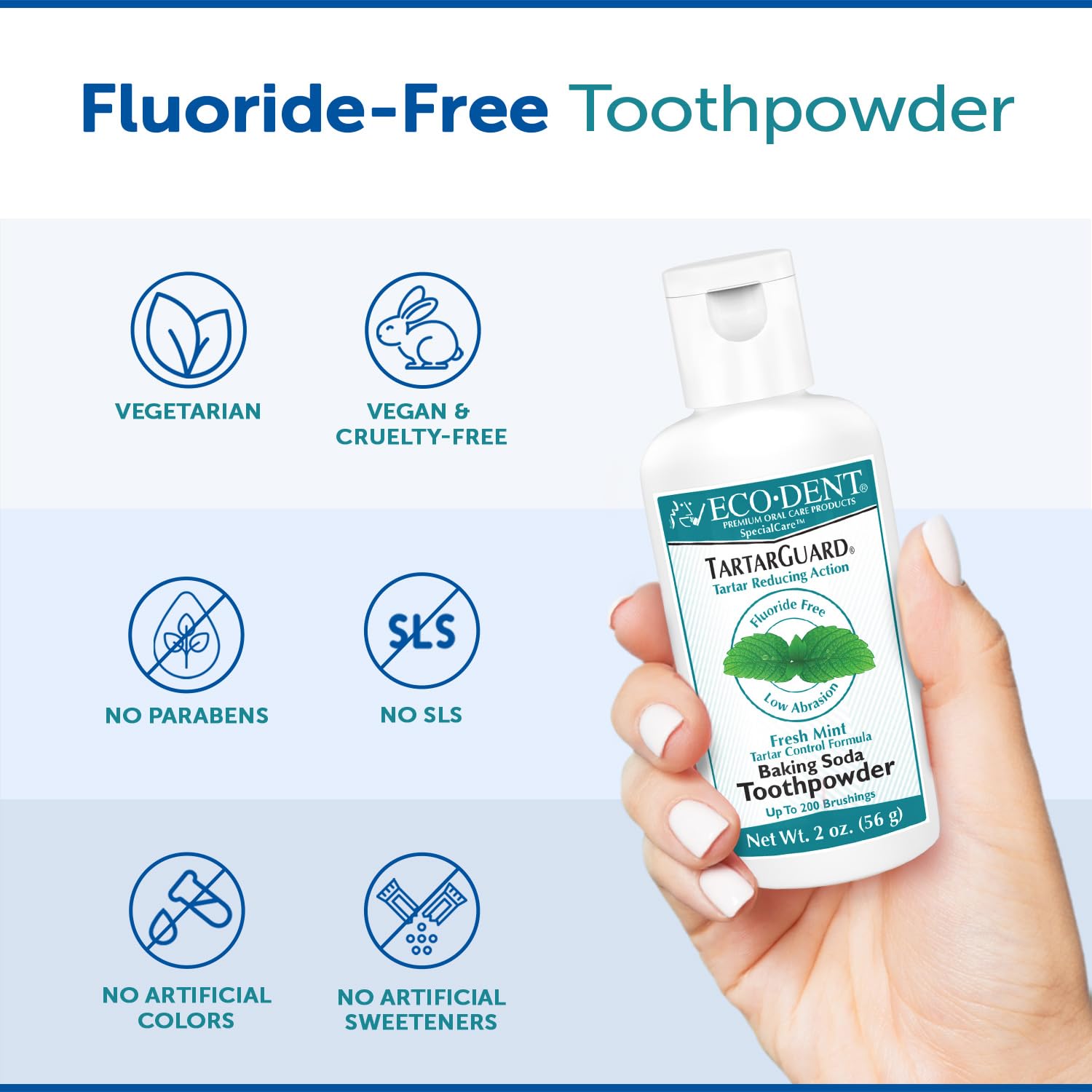 Foto 6 pulgar | Polvo De Dientes Eco-dent Tartarguard  Bicarbonato De Sodio  Menta Fresca  60 Ml - Venta Internacional.
