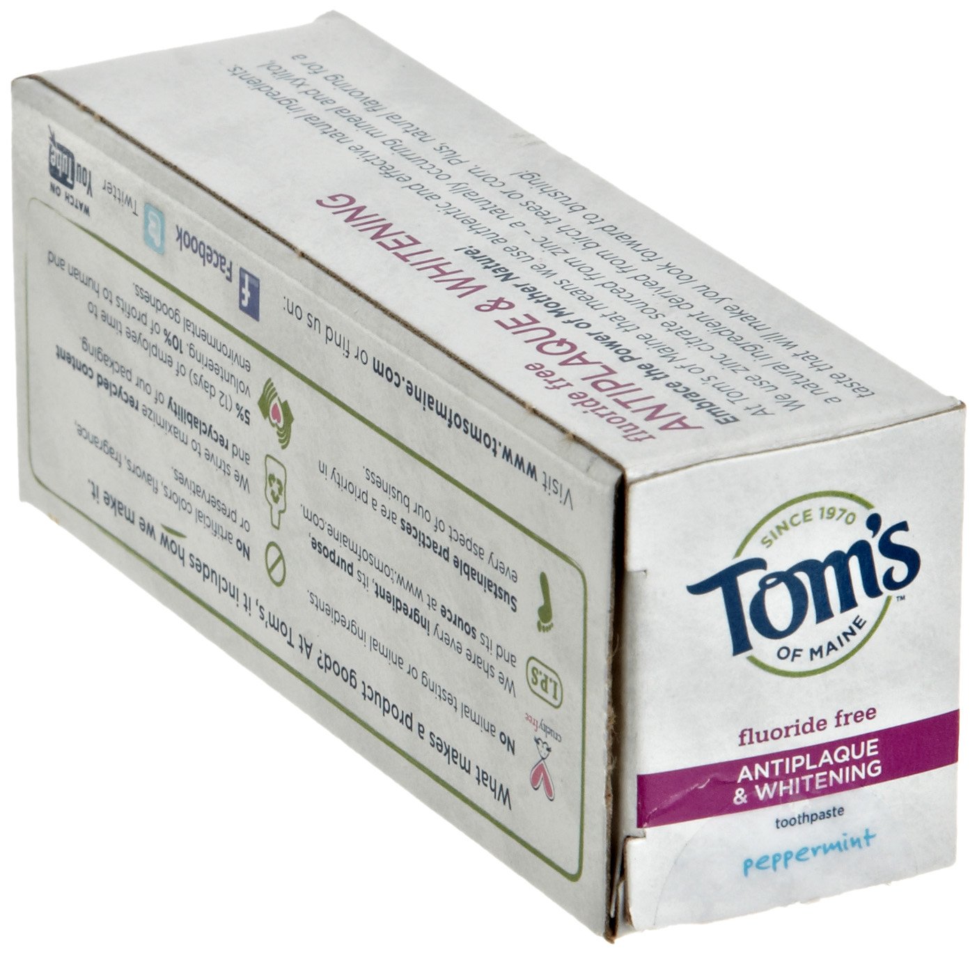 Foto 5 pulgar | Pasta De Dientes Tom's Of Maine Antiplaca Y Blanqueadora  30 Ml  Menta - Venta Internacional.