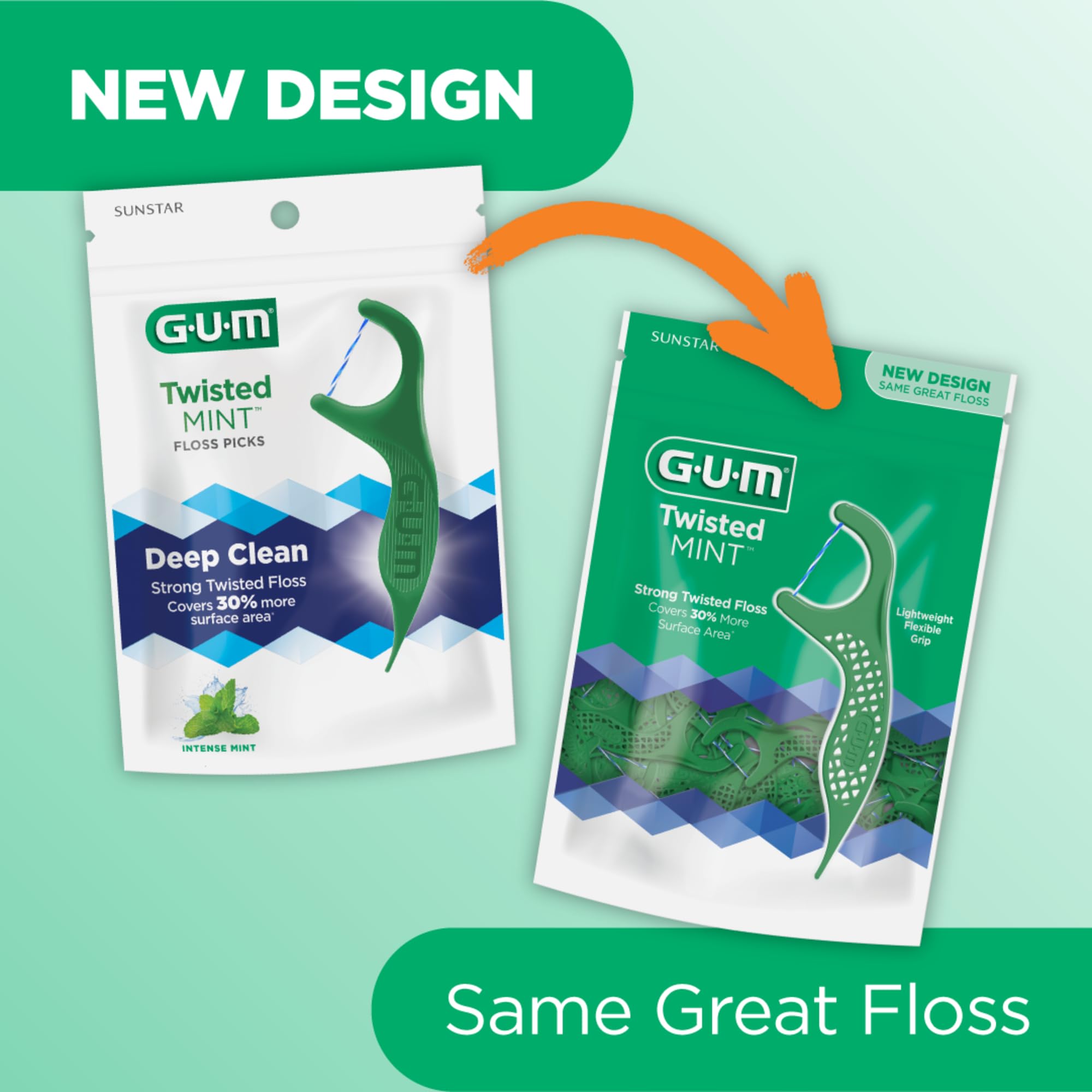 Foto 8 pulgar | Floss Picks Gum Twisted Mint Twisted Mint Threads 90 Unidades X6 - Venta Internacional.