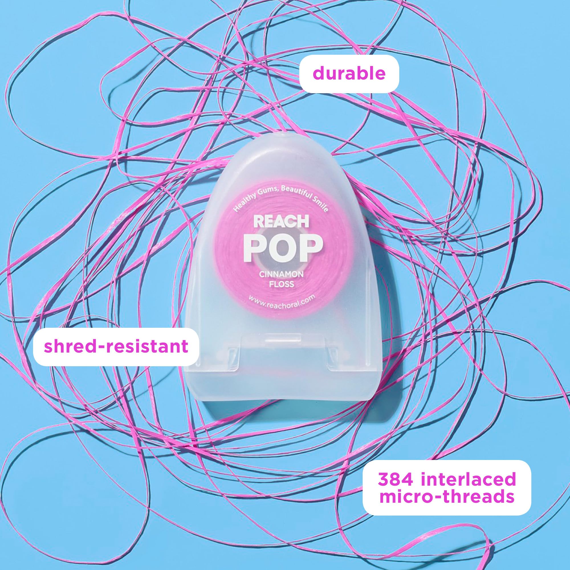 Foto 3 pulgar | Eliminador De Placa Dental Floss Reach Pop Cinnamon  Paquete De 3 Unidades  50 M - Venta Internacional.