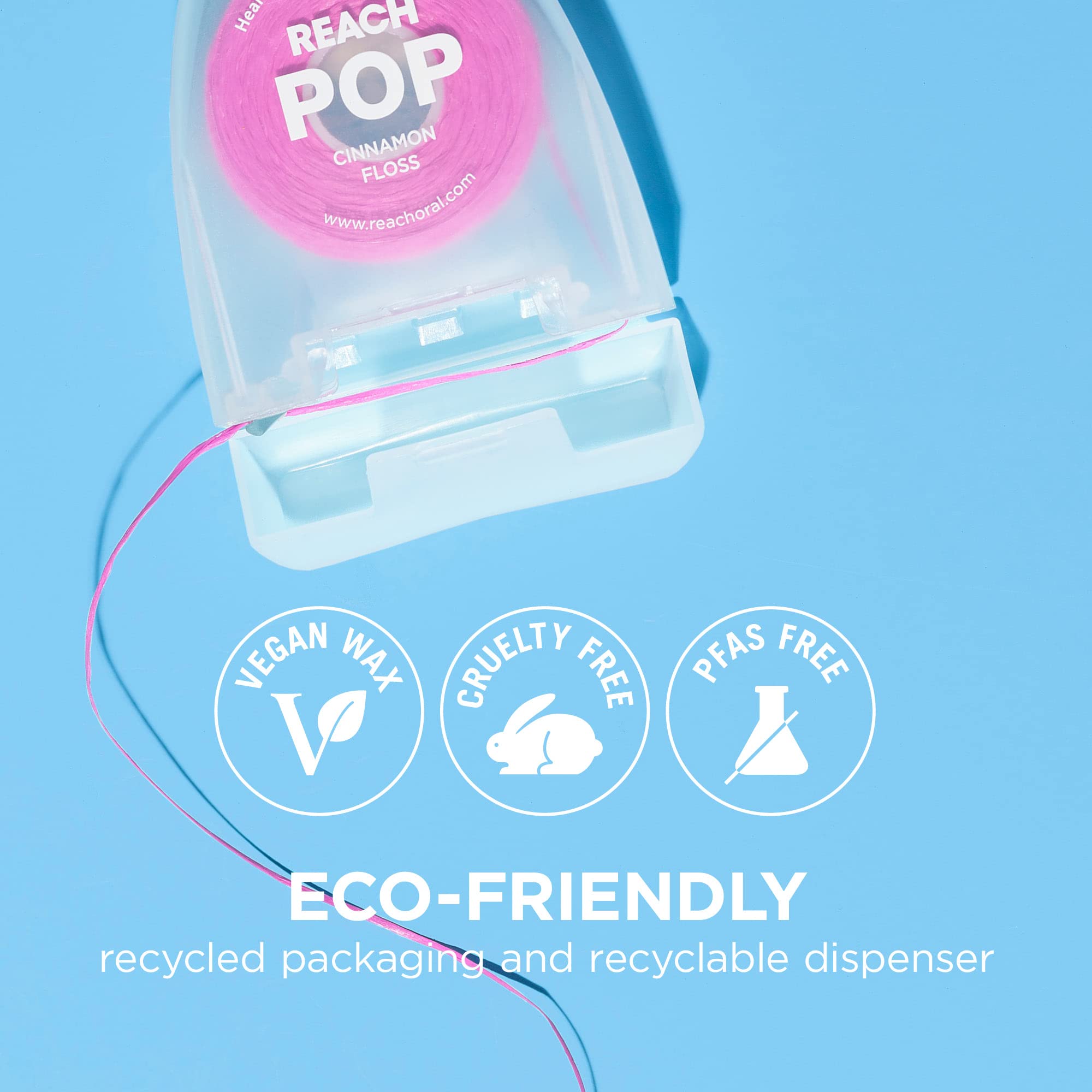 Foto 4 pulgar | Eliminador De Placa Dental Floss Reach Pop Cinnamon  Paquete De 3 Unidades  50 M - Venta Internacional.