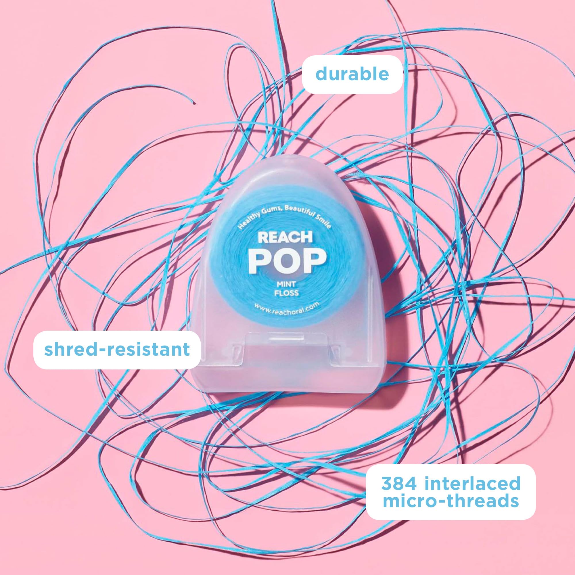 Foto 2 | Eliminador De Placa Dental Floss Reach Pop Mint  50 M  Paquete De 3 - Venta Internacional.