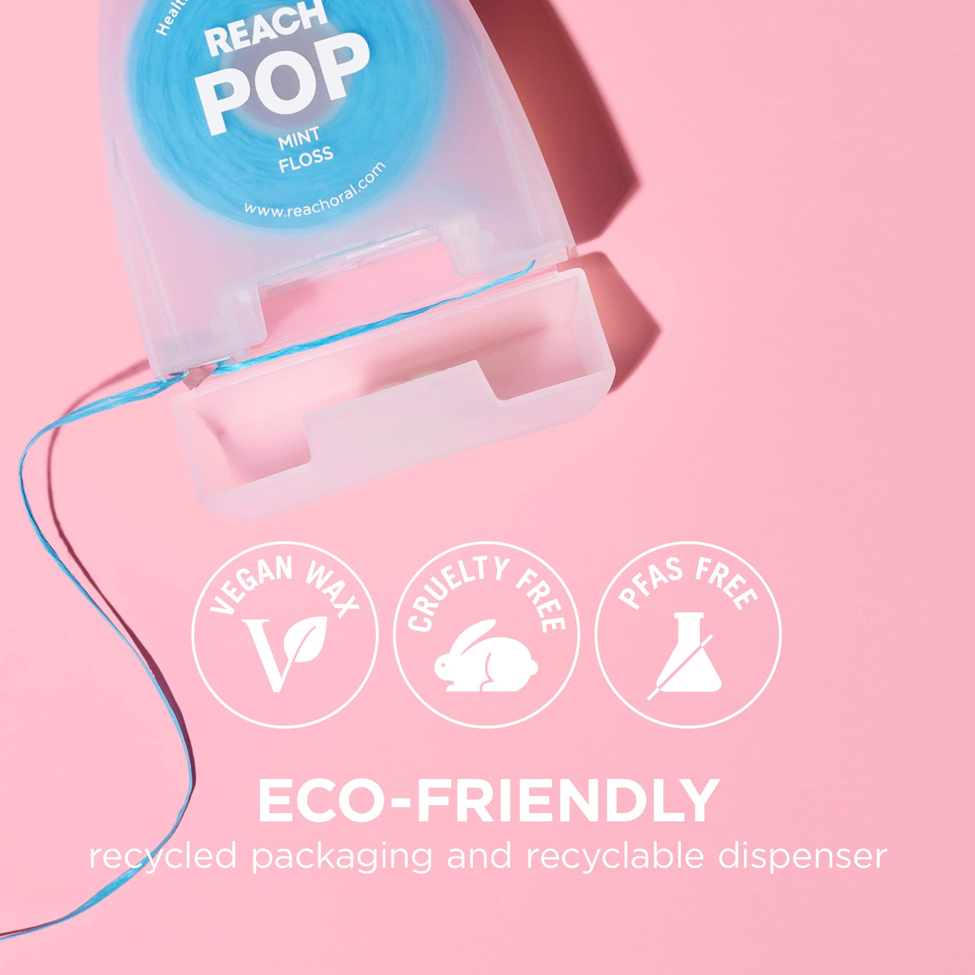 Foto 4 pulgar | Eliminador De Placa Dental Floss Reach Pop Mint  50 M  Paquete De 3 - Venta Internacional.