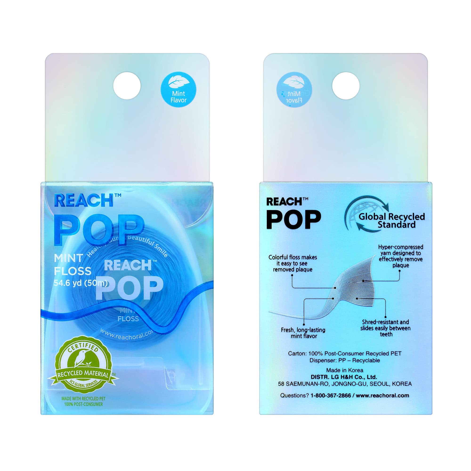 Foto 7 pulgar | Eliminador De Placa Dental Floss Reach Pop Mint  50 M  Paquete De 3 - Venta Internacional.