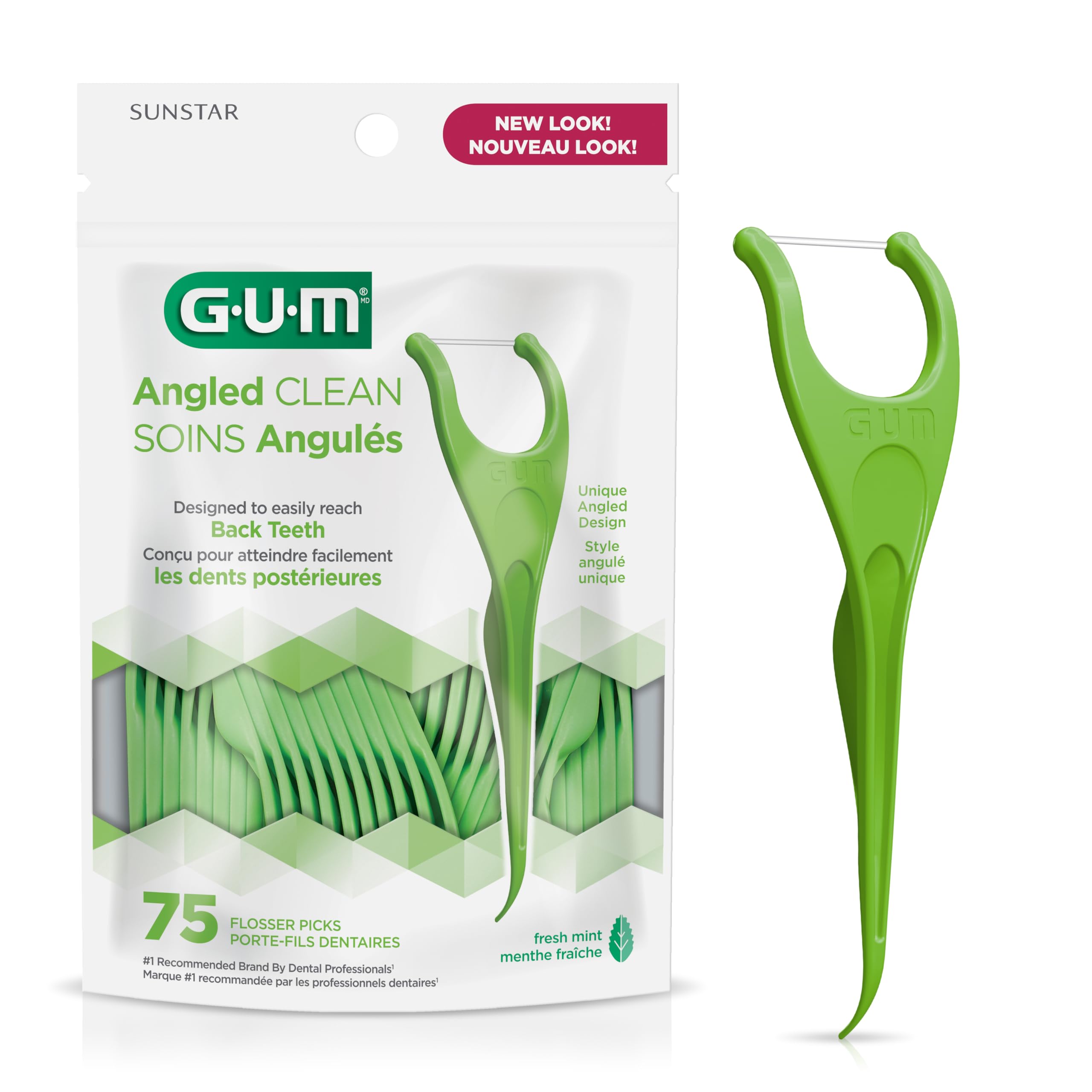 Foto 1 | Hilo Dental Floss Picks Gum  Angulado  Extra Fuerte  75 Unidades - Venta Internacional.