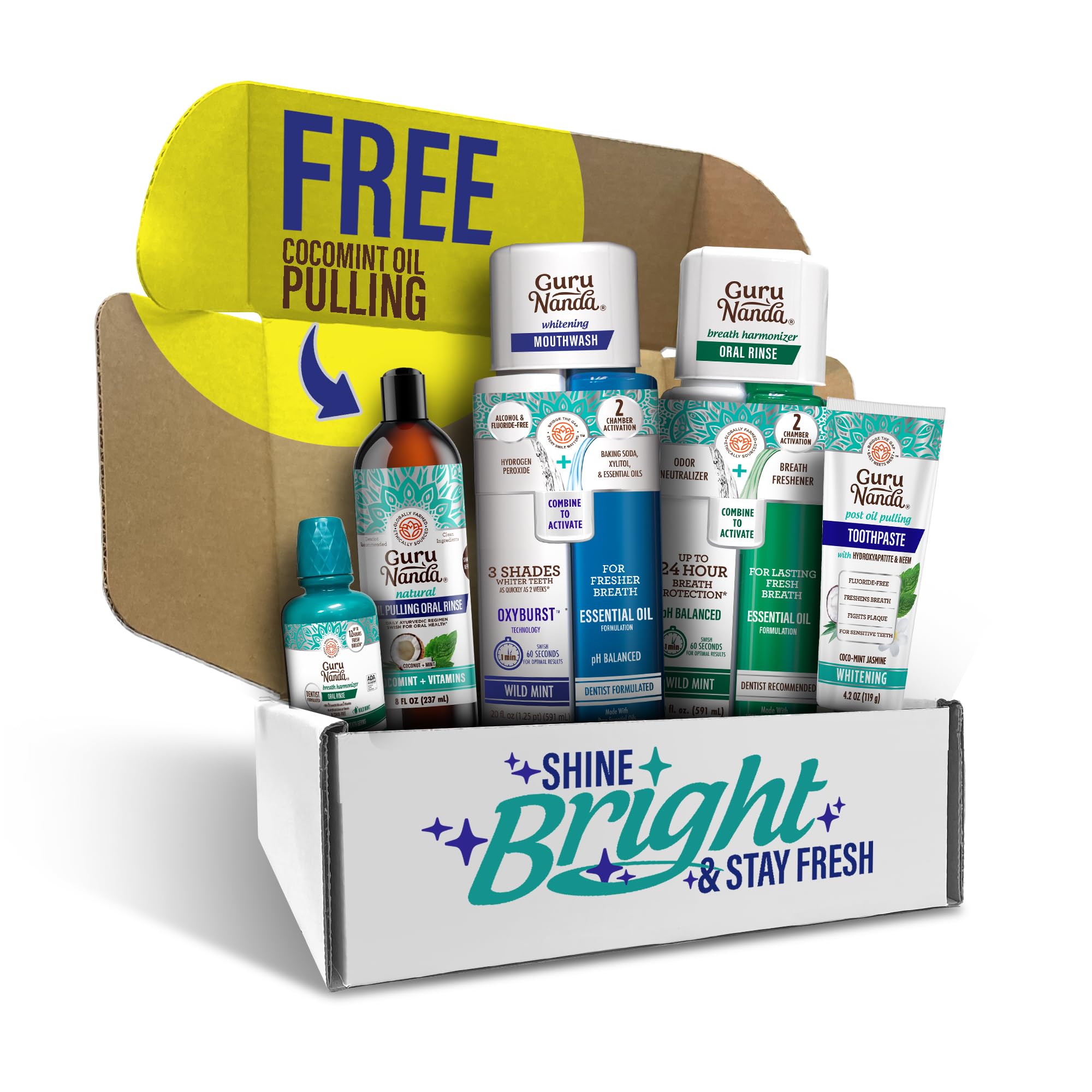 Foto 2 pulgar | Paquete De Cuidado Bucal Gurunanda Shine Bright Stay Fresh - Venta Internacional.