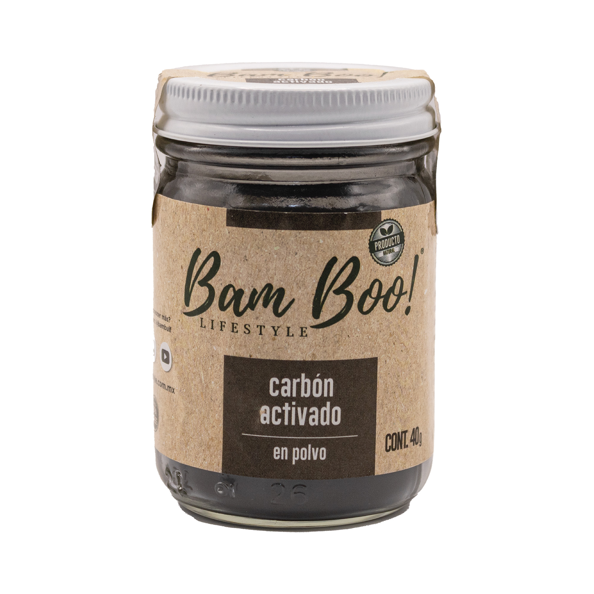 Tres Frascos de Carbón Activado en Polvo 40 Gr Bam Boo! Lifestyle