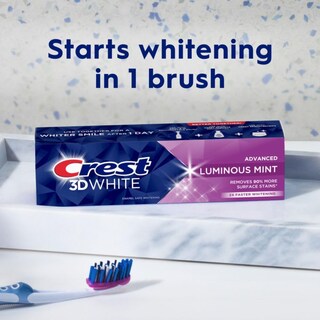Foto 6 | Pasta De Dientes Crest 3d White Advanced Luminous Mint 110 Ml X4 - Venta Internacional.