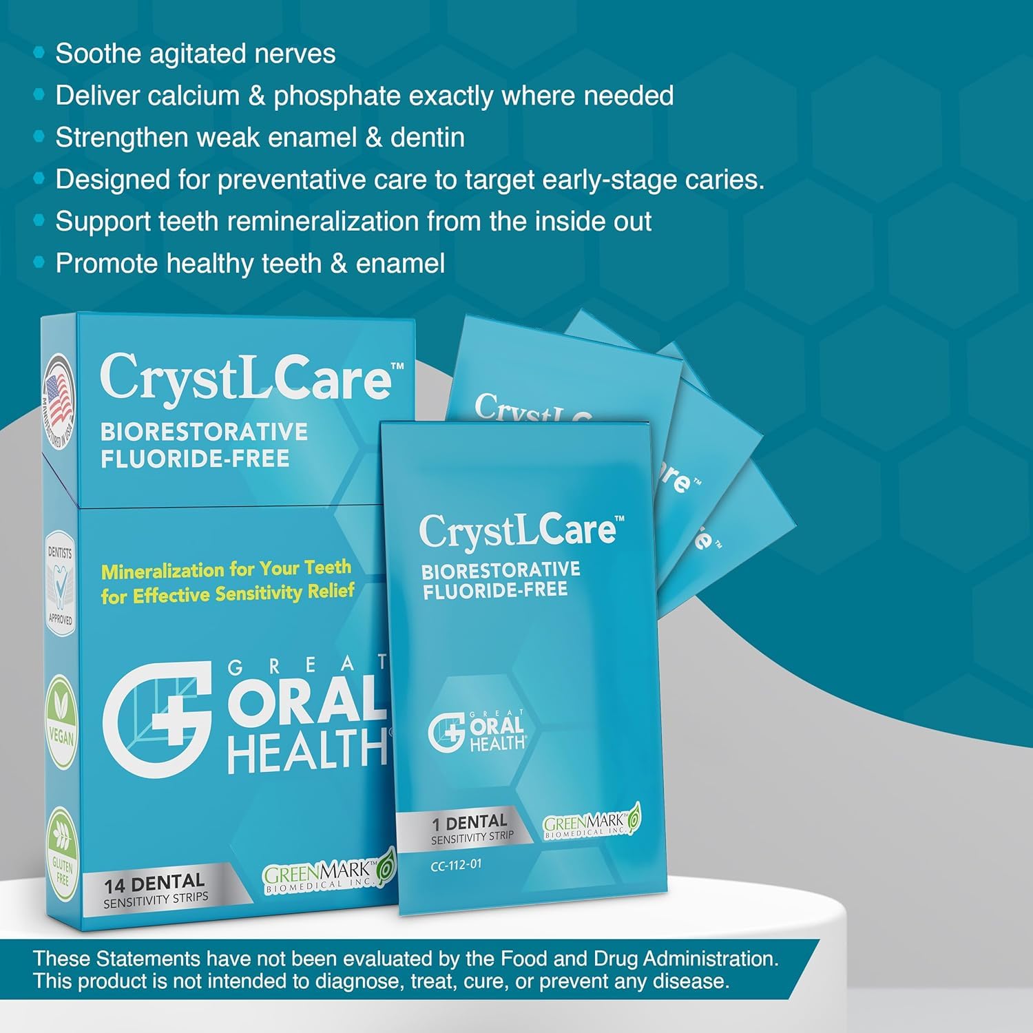Foto 4 | Tratamiento De Sensibilidad Dental Crystlcare Sensitive Teeth Strips - Venta Internacional.