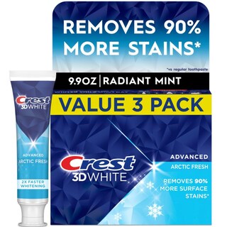 Foto 7 | Pasta De Dientes Crest 3d White Advanced Arctic Fresh 100 Ml X 3 - Venta Internacional.