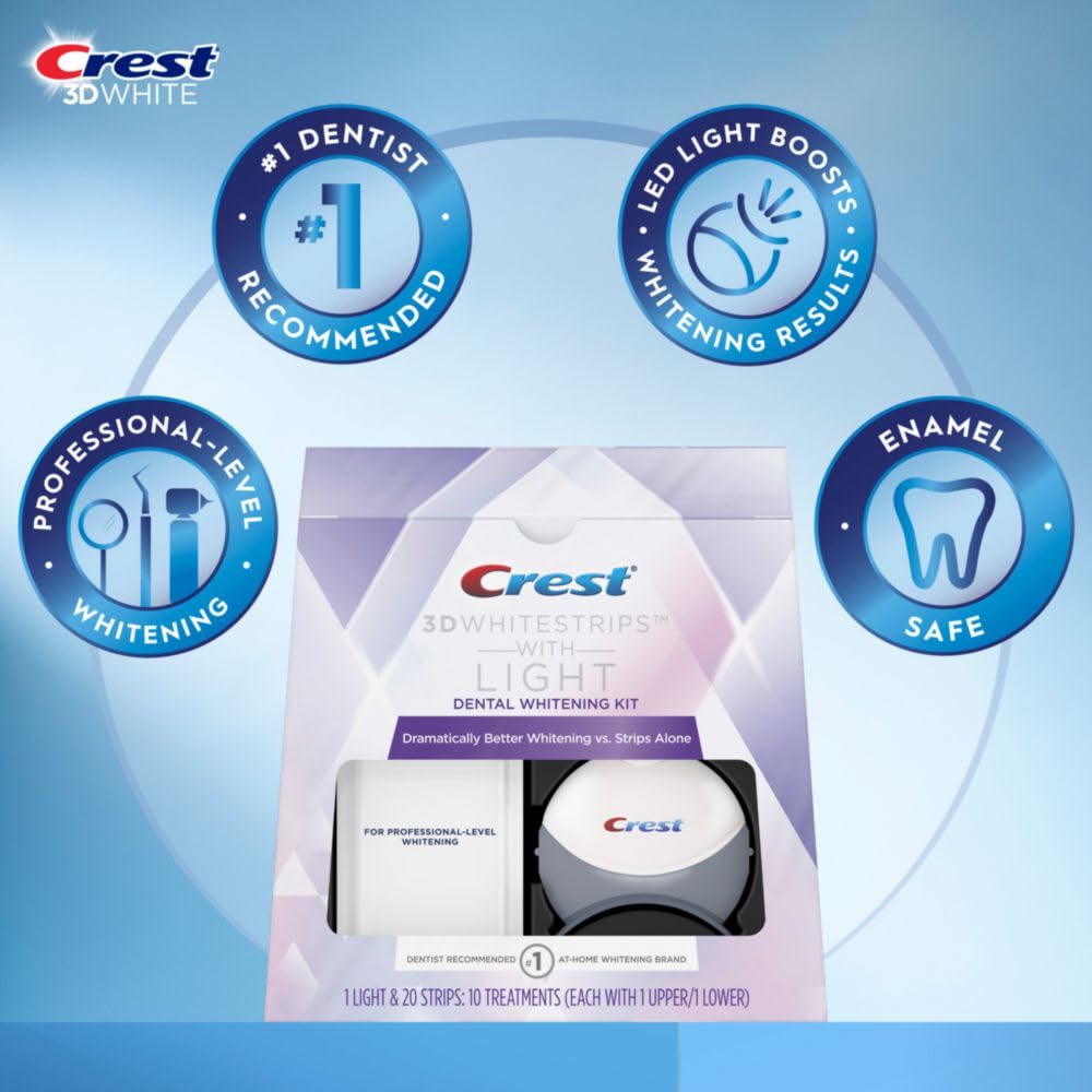 Foto 2 | Kit De Tiras Blanqueadoras De Dientes Crest 3d Whitestrips Con Luz - Venta Internacional.