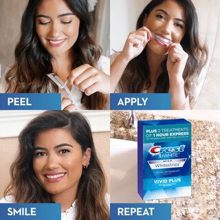 Foto 2 | Kit De Tiras Blanqueadoras De Dientes Crest 3d Whitestrips Vivid Plus - Venta Internacional.