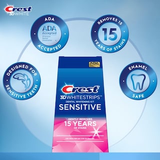 Foto 2 | Kit De Blanqueamiento Dental Crest 3d Whitestrips Sensitive 18 Tratamientos - Venta Internacional.