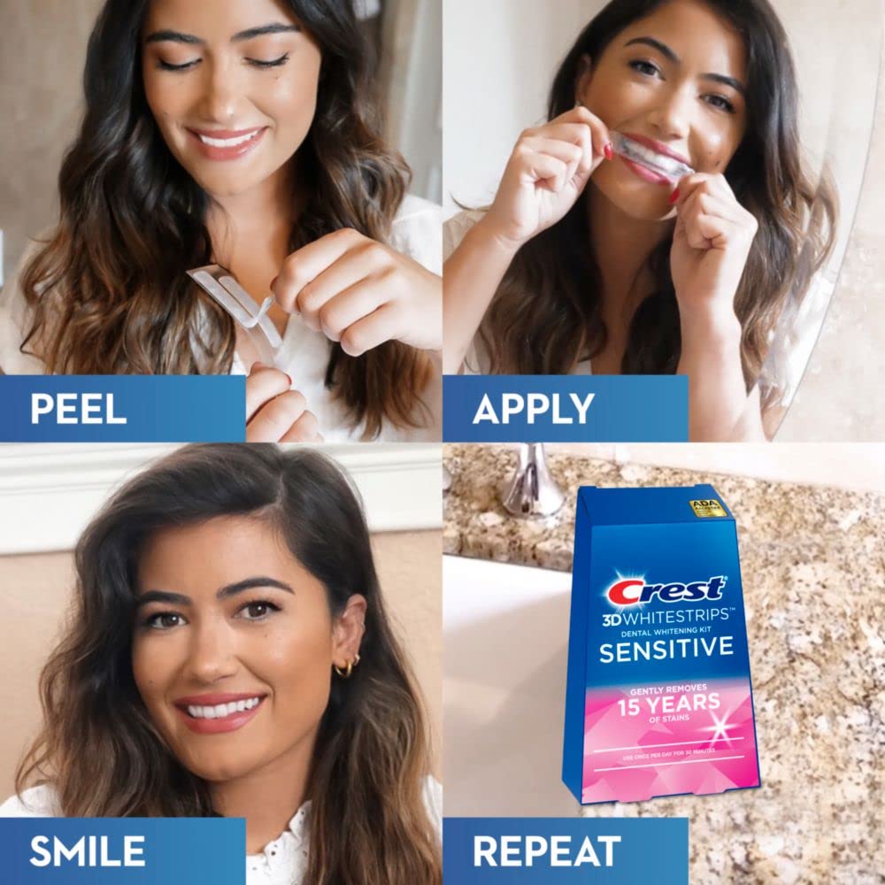 Foto 4 | Kit De Blanqueamiento Dental Crest 3d Whitestrips Sensitive 18 Tratamientos - Venta Internacional.