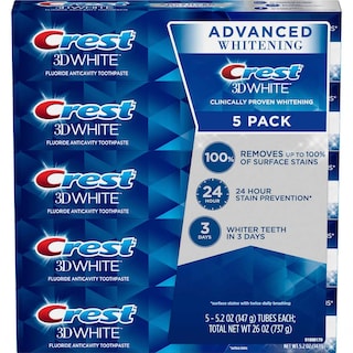 Foto 1 | Pasta De Dientes Crest 3d White Advanced Whitening 150 Ml (paquete De 5) - Venta Internacional.