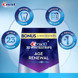 Foto 3 | Kit De Blanqueamiento Dental Crest 3d Whitestrips Age Renewal 24 Tratamientos - Venta Internacional.