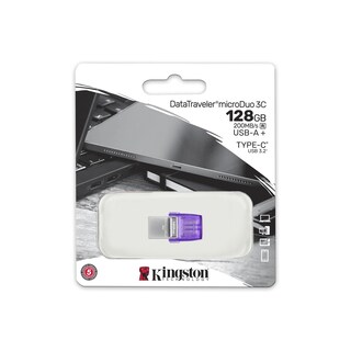 Foto 3 | Unidad Flash Kingston Datatraveler Microduo 3c De 128 Gb Con Usb-c Y Usb-a - Venta Internacional.