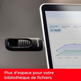 Foto 3 | Usb Sandisk Ultra Slider 256 Gb Usb Type-c 3.2 - Venta Internacional