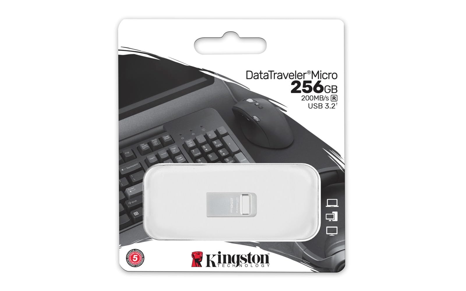 Foto 5 pulgar | Unidad Flash Usb Kingston Datatraveler Micro 256 Gb Plateada - Venta Internacional.