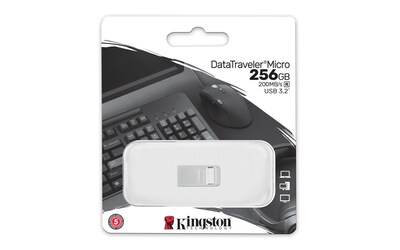 Foto 4 | Unidad Flash Usb Kingston Datatraveler Micro 256 Gb Plateada - Venta Internacional.
