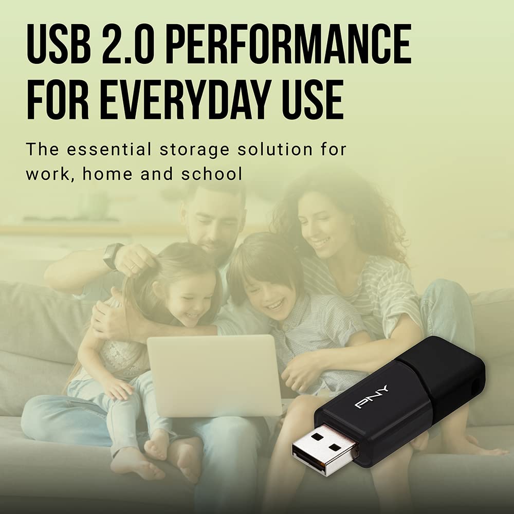 Foto 4 | Unidad Flash Usb Pny Attaché 3 128 Gb Usb 2.0 Negra (x5) - Venta Internacional.