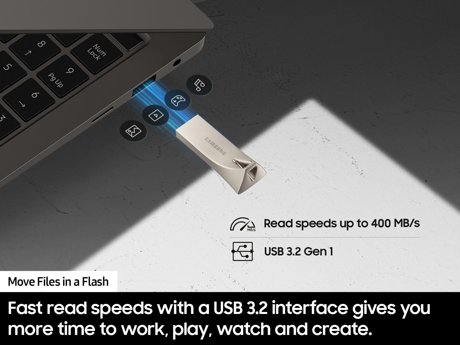 Foto 6 pulgar | Unidad Flash Samsung Bar Plus Usb 3.2 512gb Champagne Silver - Venta Internacional.