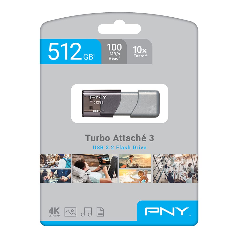 Foto 5 pulgar | Unidad Flash Pny Turbo Attache 3 512 Gb Usb 3.2 100 Mb/s Plateada - Venta Internacional.