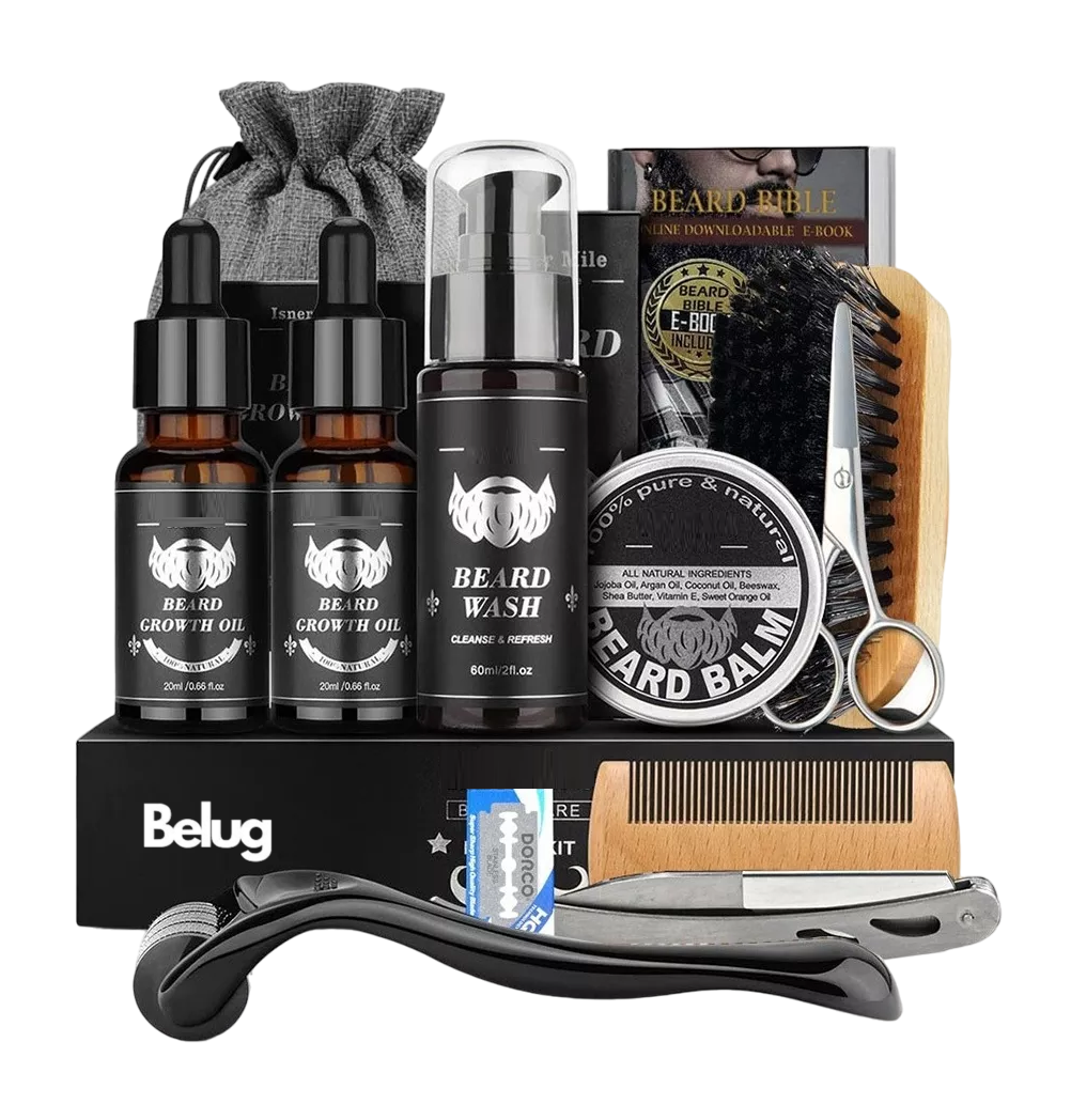 Kit De Barba Cuidado Para Hombres, Belug Herramientas De Aseo 12 Pcs