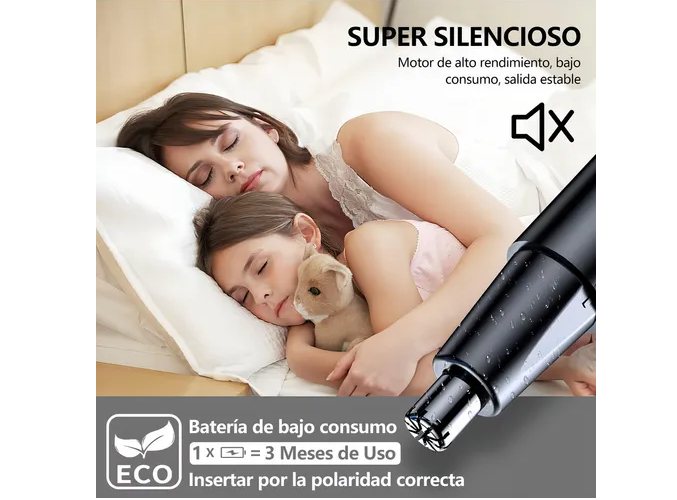 Foto 2 | Xtellar Recortadora Eléctrica Multifuncional Para Nariz Y Orejas, Recargable Usb, Negra - La Solución De Grooming Pe